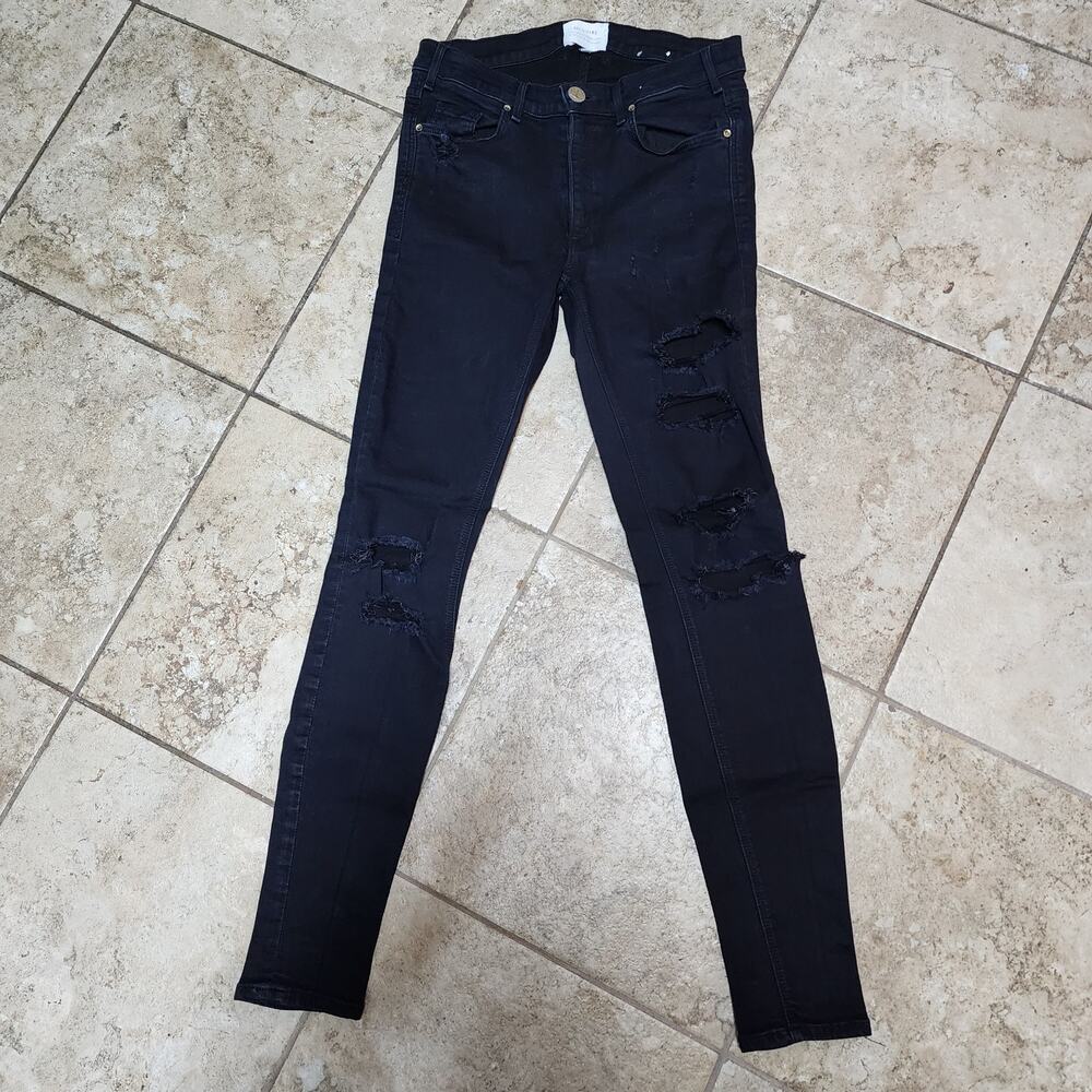 MCGUIRE womens black distressed skinny jeans size 28